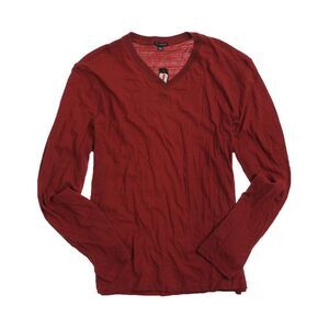 Sons of Intrigue Mens Ls V-neck Basic T-Shirt, Red, NWT